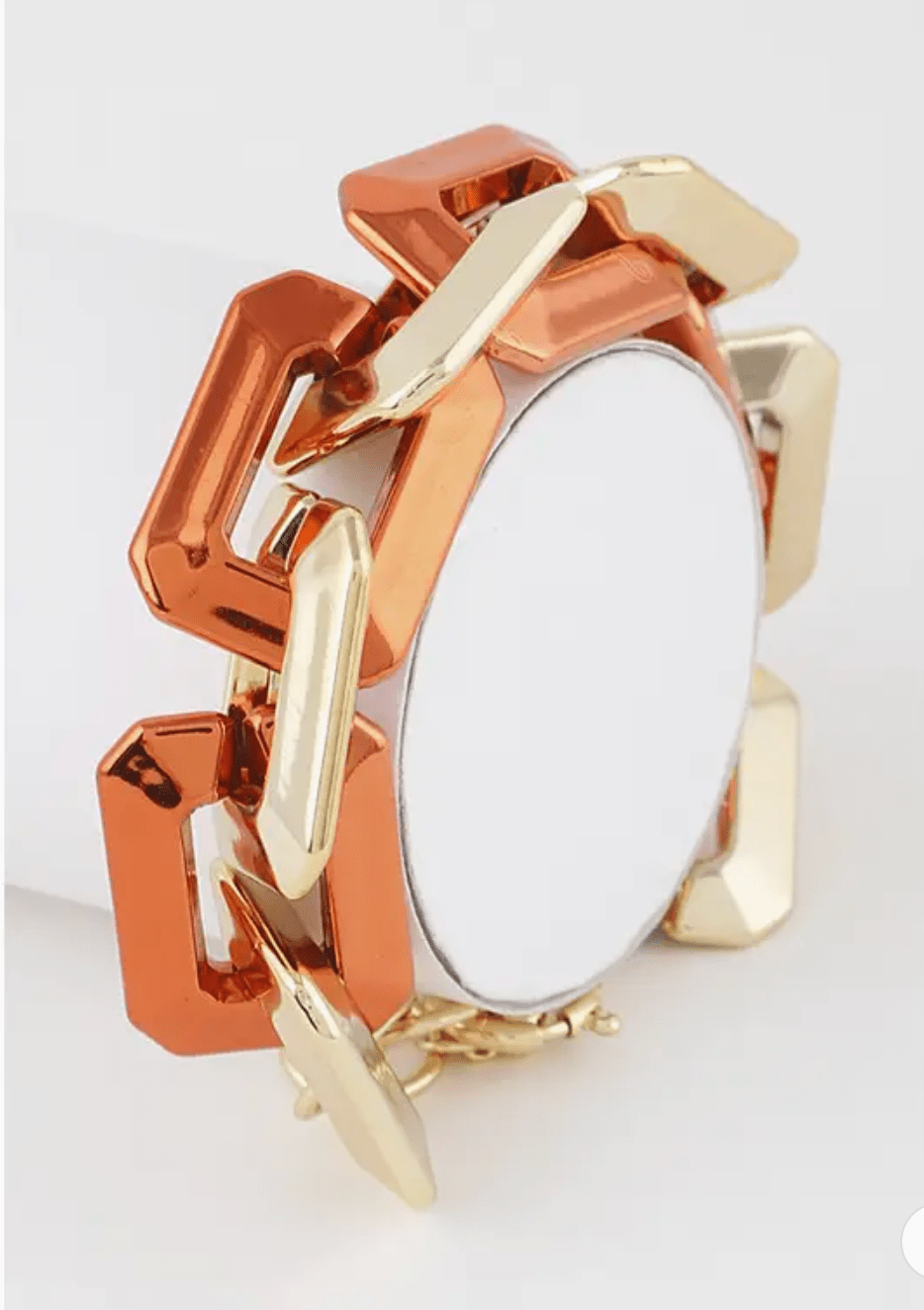 Two Toned Link Chain Bracelet - Orange - Reed House of Jewels