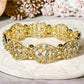 Gold Tone and Bezel Stone Teardrop Bracelet - Reed House of Jewels