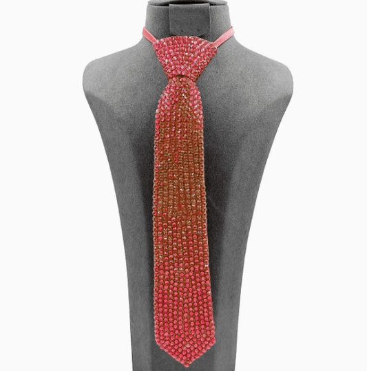 Red Rhinestone Adjustable Neck Tie - Reed House of Jewels