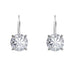 Round CZ Solitaire Leverback Rodium Plated Sterling Silver Earrings - Reed House of Jewels