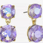 Purple Round Crystal Drop Earrings - Reed House of Jewels