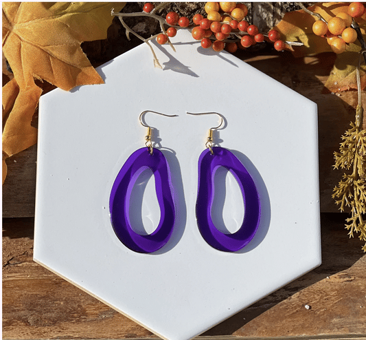 Purple Oval Earrings