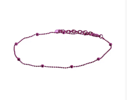 Hot Pink Beaded Anklet