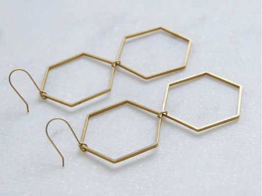 Double Hexagon Earrings