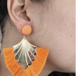 Orange Fan Earrings