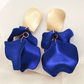 Gold Tone and Cobalt Blue Flower Earrings