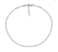 Sterling Silver 9 Inch Paperclip Anklet