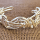 Silver Plated Narrow Scribble Cuff Bracelet