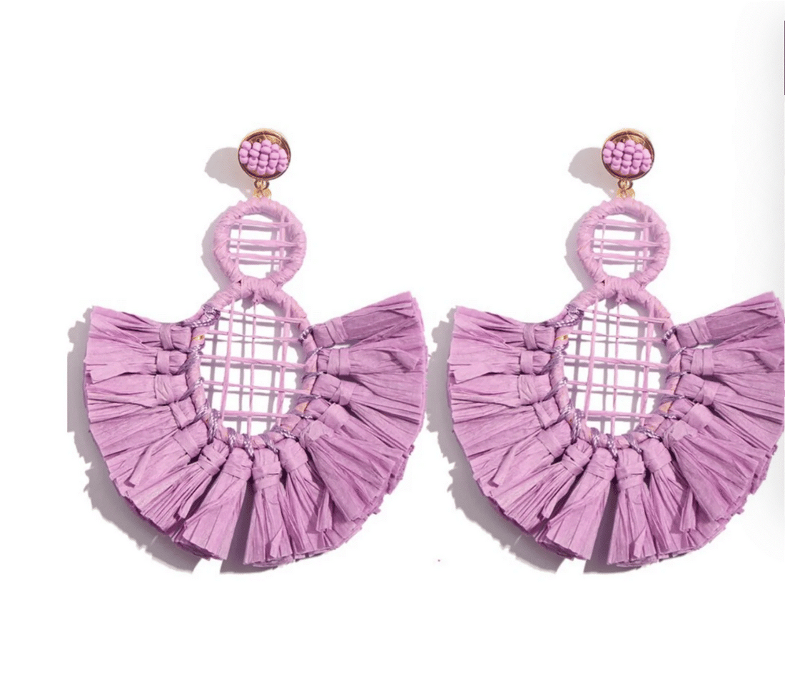 Jahmelia Dangle Earrings-Purple