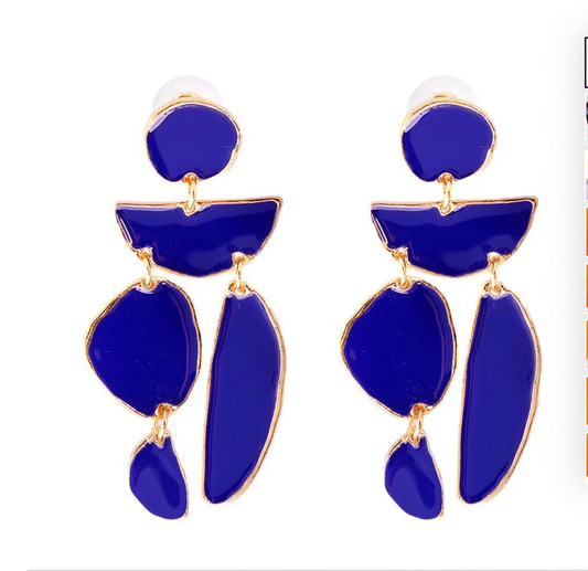 Mandy Drop Earrings- Navy