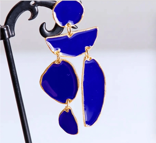 Mandy Drop Earrings- Navy