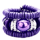 Zara Beaded Stretch Bracelet-Purple