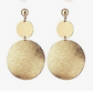 Gold Tone Double Disc Drop Earrings