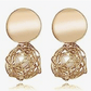 Gold Tone Faux Pearl Ball Drop Earrings