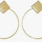 Gold Tone Circle and Diamond Drop Earrings - Reed House of Jewels