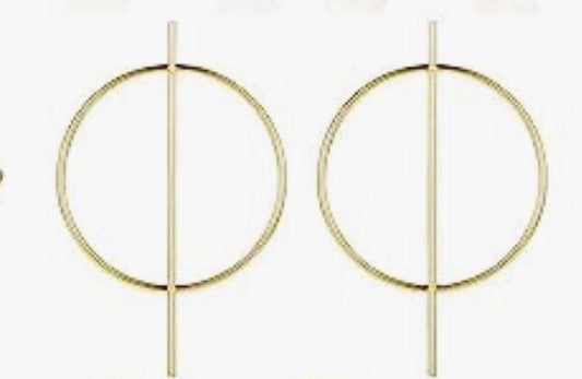 Geometric Large Circle and Bar Earrings - Reed House of Jewels