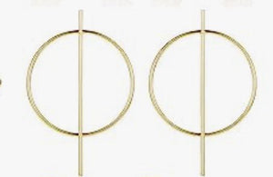 Geometric Large Circle and Bar Earrings - Reed House of Jewels