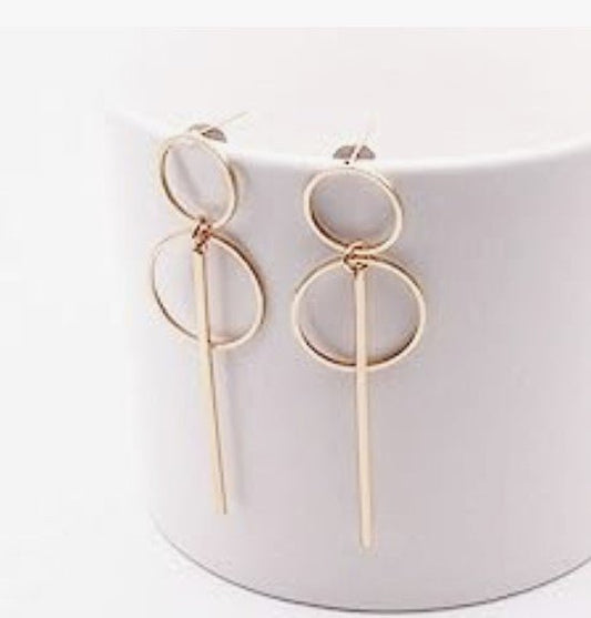 Geometric Double Circles and Bar Earrings - Reed House of Jewels