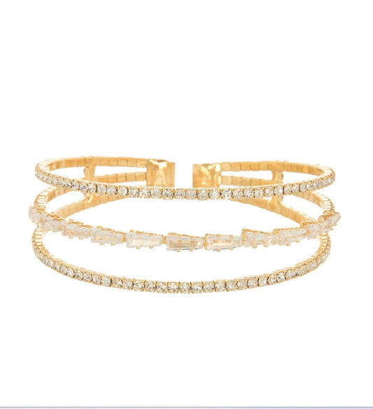 Cubic Zirconia Stone Cuff Bracelet - Reed House of Jewels