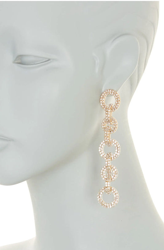 Chain Reaction Pavé Crystal Drop Earrings - Reed House of Jewels