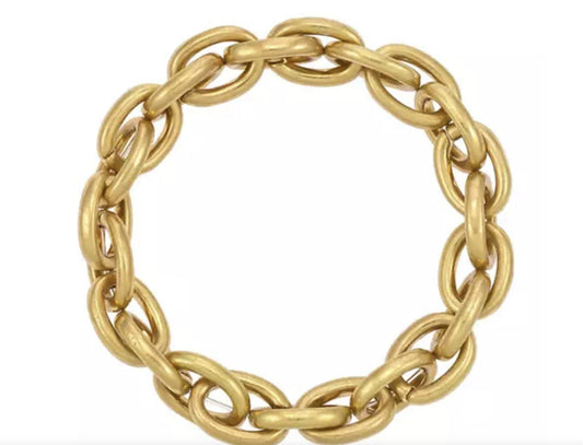 Gold Tone Chain Oval Link Bracelet - Reed House of Jewels