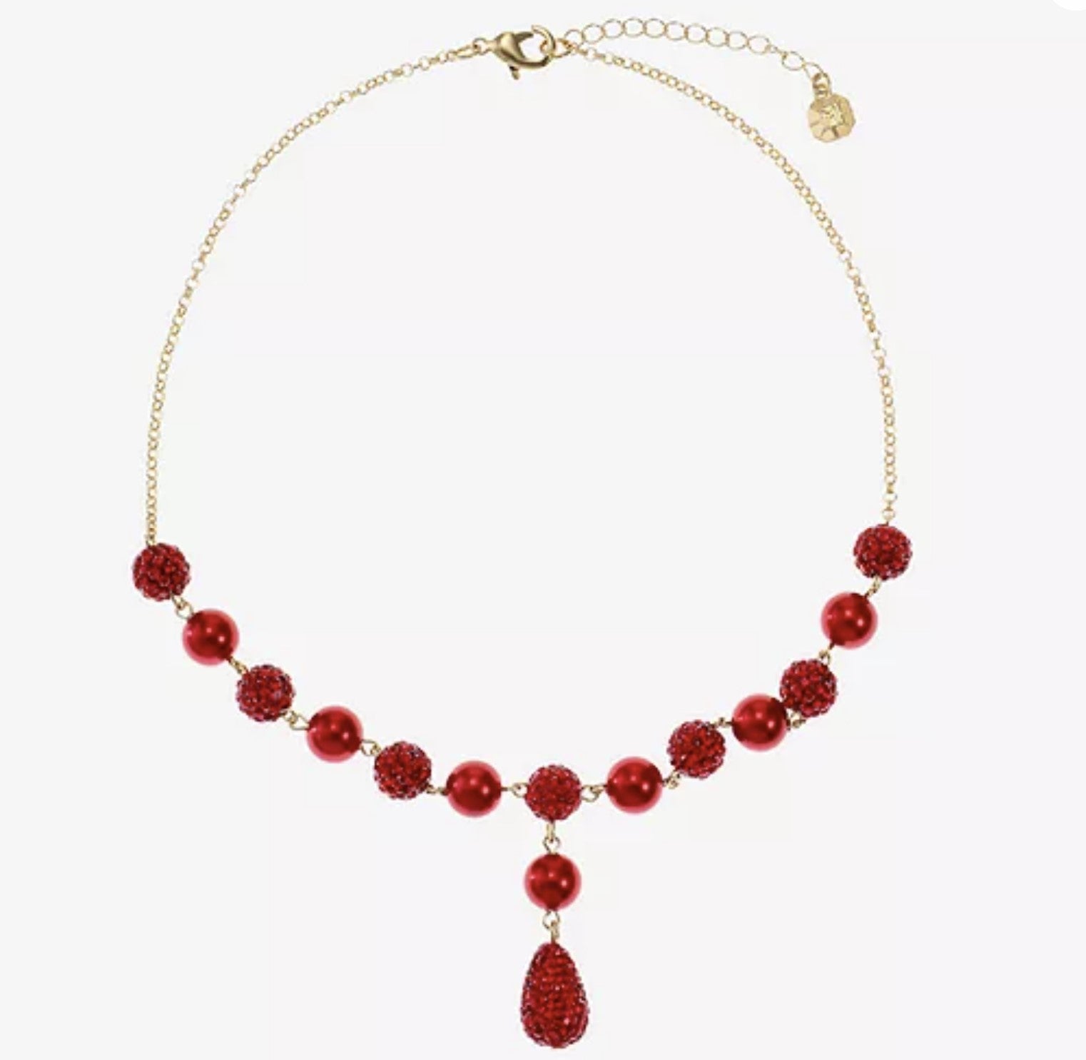 Red 17 Inch Cable Y Lariat Necklace - Reed House of Jewels