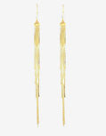 Gold Tone Fringe Linear Drop Earrings - Reed House of Jewels