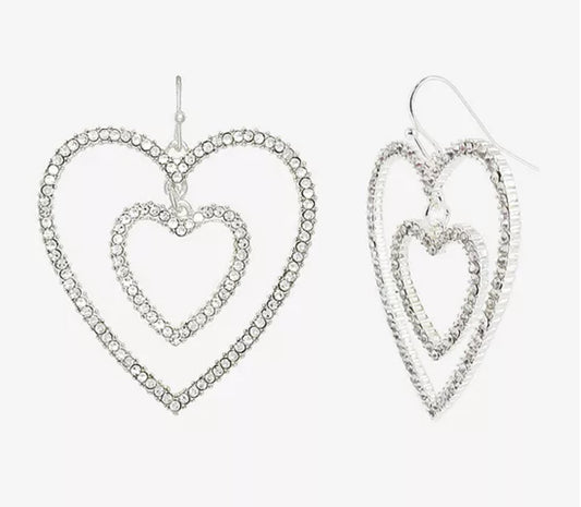 Double Heart Drop Earrings - Reed House of Jewels