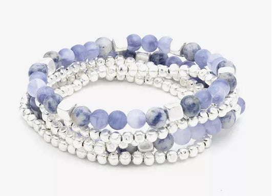 4 - pc. Violet Stretch Bracelet Stack - Reed House of Jewels