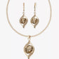 Pave Light Taupe Pendant Necklace and Drop Earring 2 - pc. Jewelry Set - Reed House of Jewels