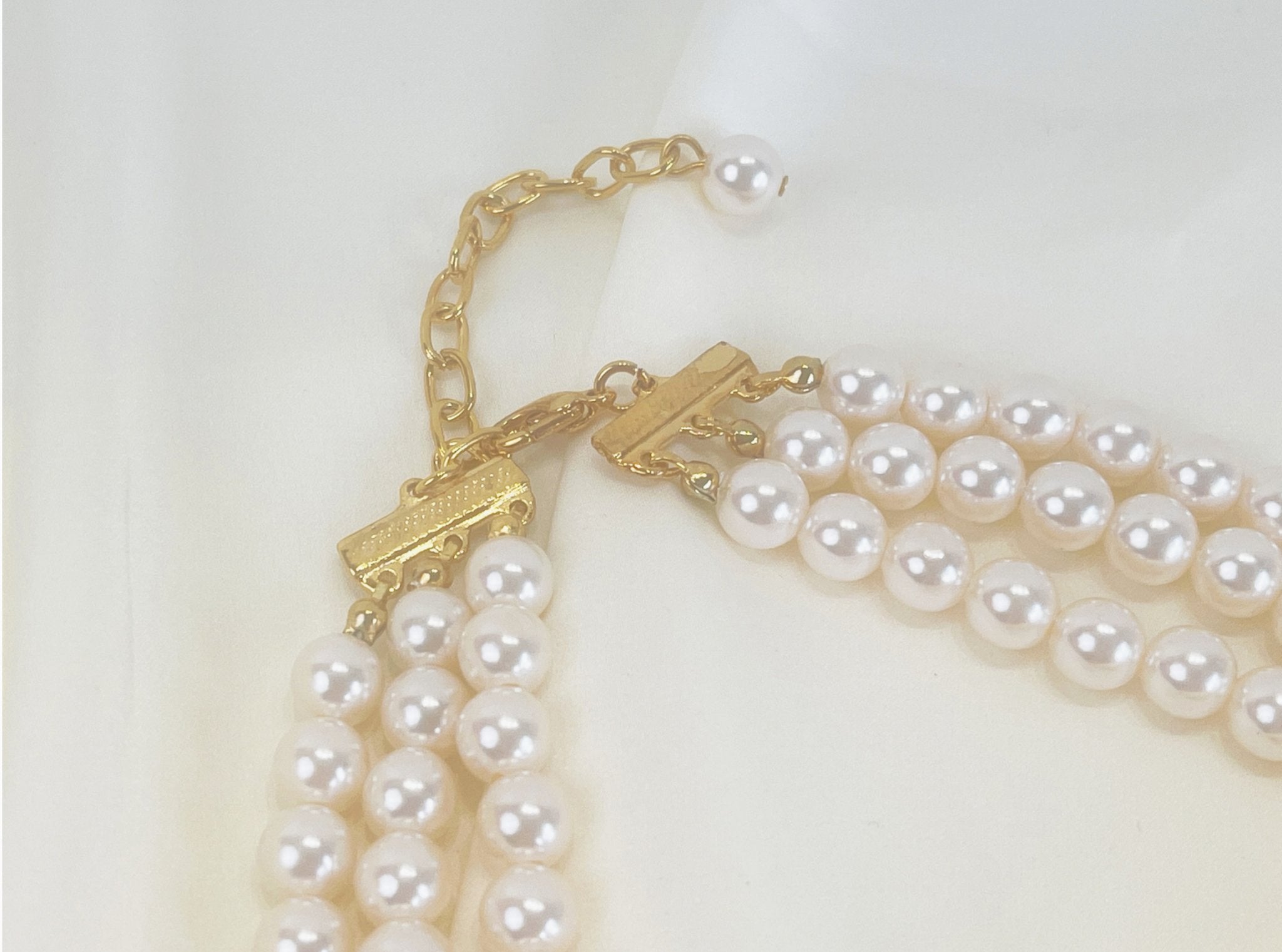 Three Strand Blush Pink Pearl Necklace - Reed House of Jewels