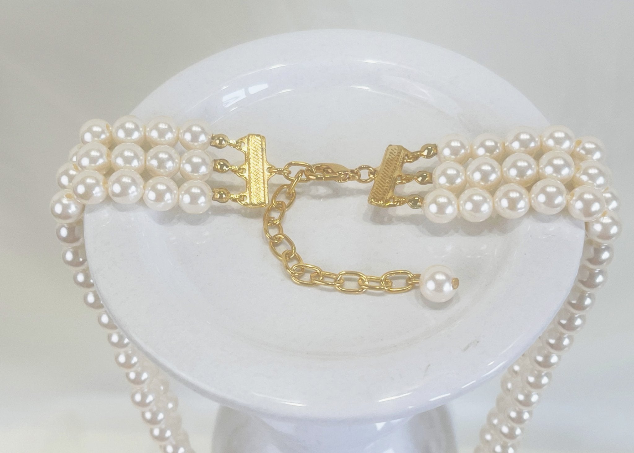 Three Strand Blush Pink Pearl Necklace - Reed House of Jewels