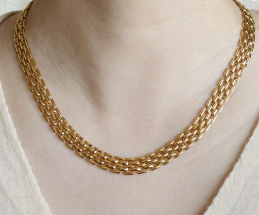 Paisley Gold Bismark Mesh Chain Necklace - Reed House of Jewels