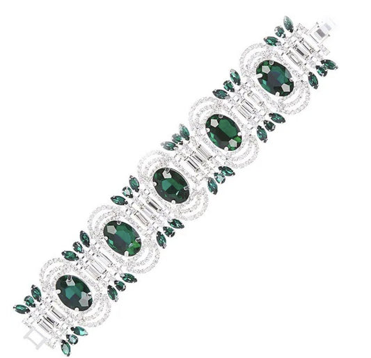 Emerald Crystal Art Deco Bracelet - Reed House of Jewels