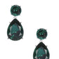 Emerald Faceted Round & Teardrop Stone Drop Earrings - Reed House of Jewels