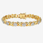 Fine Silver Plated Diamond Accented 14K Gold Over Brass X Design Tennis Bracelet - Reed House of Jewels