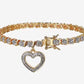 Gold and Diamond Accent 7.25 Inch Heart Charm Tennis Bracelet - Reed House of Jewels