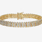 Bracket Diamond Accent 7.25 Inch Tennis Bracelet - Gold - Reed House of Jewels