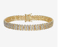 Bracket Diamond Accent 7.25 Inch Tennis Bracelet - Gold - Reed House of Jewels