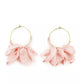 Pink Fabric Petals Hoop Earrings - Reed House of Jewels