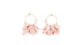Pink Fabric Petals Hoop Earrings - Reed House of Jewels