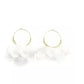 White Fabric Petals Hoop Earrings - Reed House of Jewels