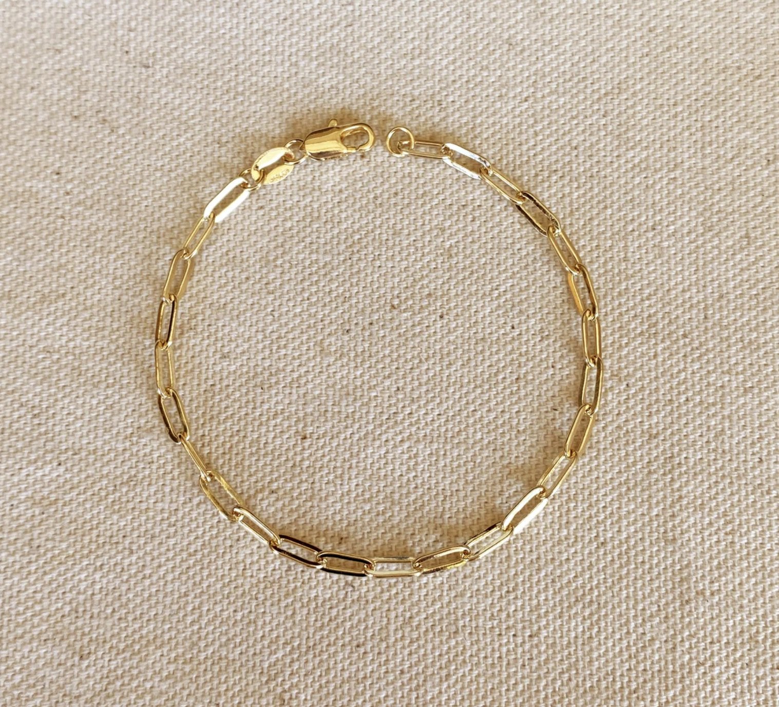 18k Gold Filled Short Link Paperclip Bracelet - Reed House of Jewels