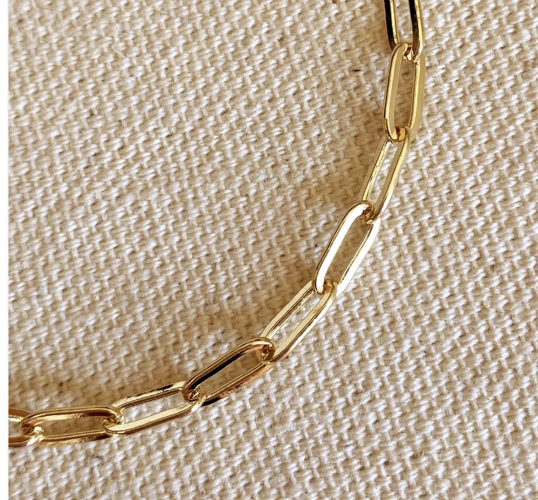 18k Gold Filled Short Link Paperclip Bracelet - Reed House of Jewels