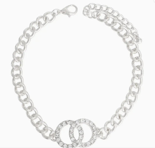 Silver Linked Ring Stone Anklet - Reed House of Jewels