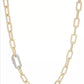 Gold Tone Pavé Crystal Chunky Link Necklace - Reed House of Jewels