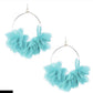 Teal Pom Floral Drop Earrings - Reed House of Jewels