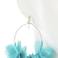 Teal Pom Floral Drop Earrings - Reed House of Jewels