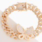 Iced Gold Butterfly Cuban Bracelet - Reed House of Jewels