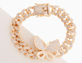 Iced Gold Butterfly Cuban Bracelet - Reed House of Jewels